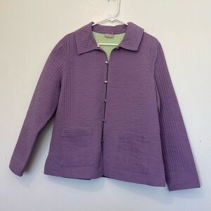 FIELD GEAR reversible two in one quilted  button up mint purple blazer coat
